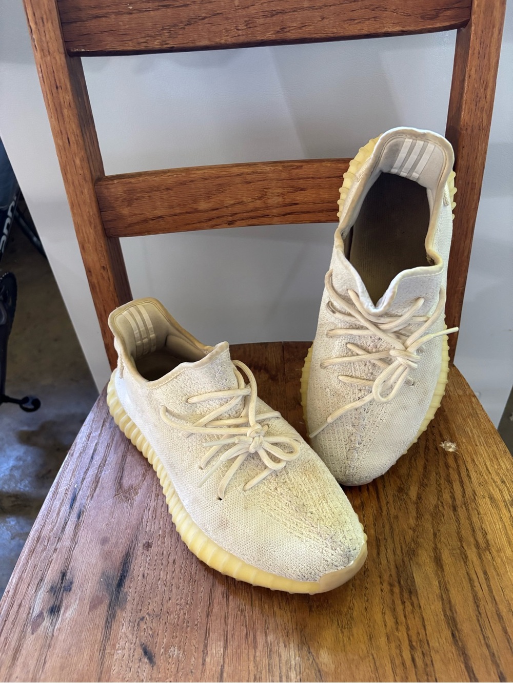 Yeezy Athletic Shoes in Cream / Yellow Sole